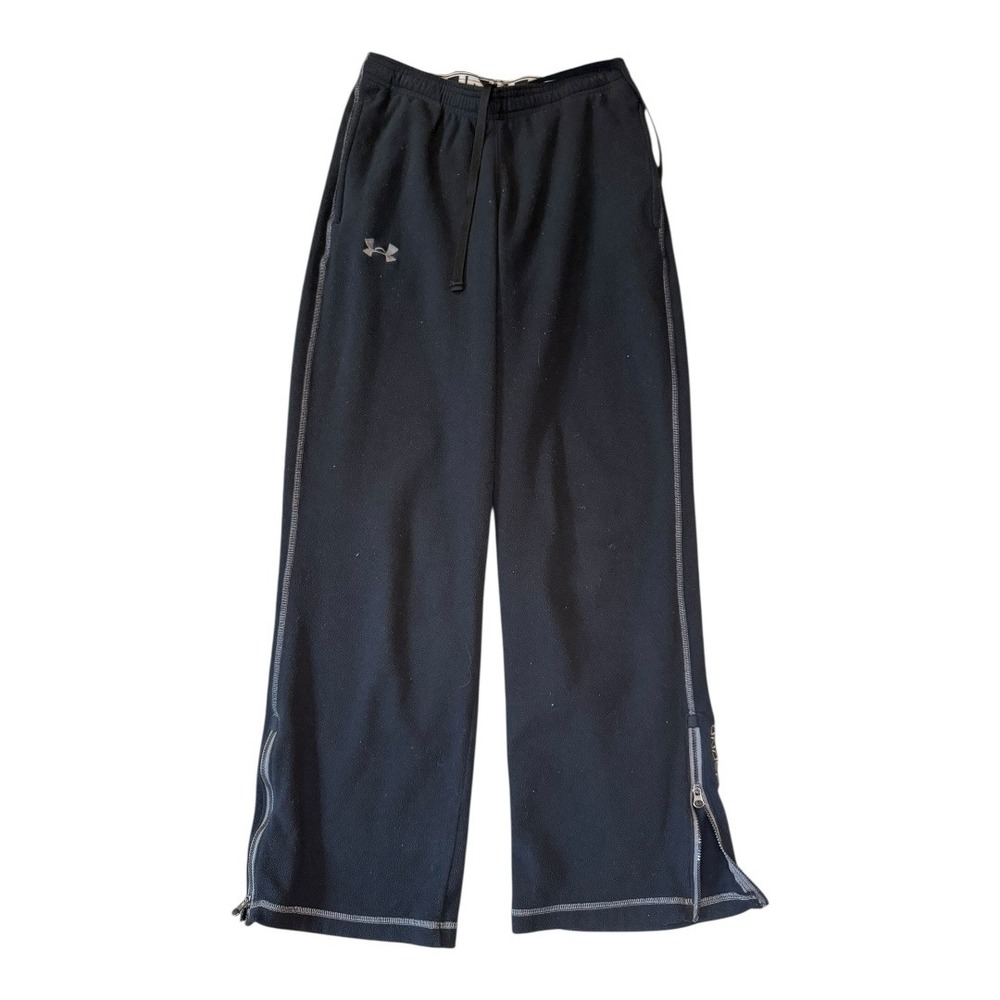 Under Armour Fleece Pants Zipper Bottoms Sweatpants Warm Up Black Small